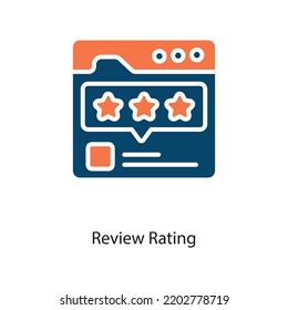 Review Rating Solid Vector Icon Design illustration on White background. EPS 10 File