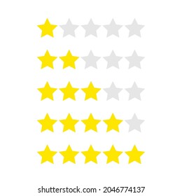 Review Rating Star From 1 - 5, Customer Feedback, Quality Ranking Vector Design