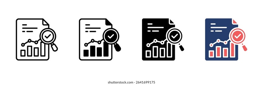 Review Report icon sheet multiple style collection