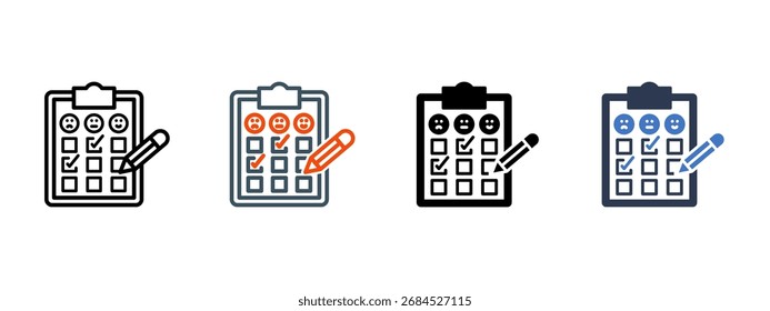 Review Report multiple icon style vector illustration