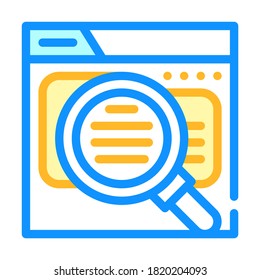 revisar el vector de iconos de color de la investigación. signo de investigación de revisión. ilustración de símbolo aislado