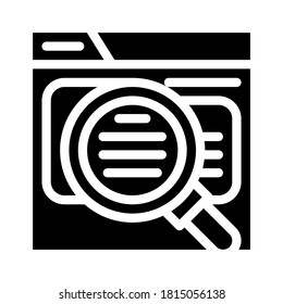 review research glyph icon vector. review research sign. isolated contour symbol black illustration