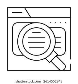review research line icon vector. review research sign. isolated contour symbol black illustration