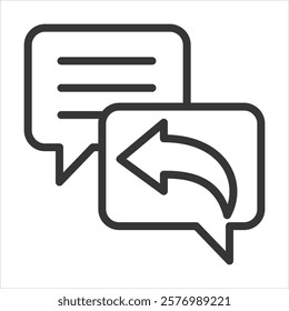 Review Response Outline Icon Vector Illustration