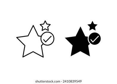 Revisión del conjunto de iconos de la estrella. Ilustración del vector