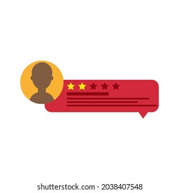 Revisar el símbolo de concepto de ilustración de icono vector de estrella. Evaluación de la evaluación de la clasificación de la calidad de los clientes de los comentarios estrella. Revisión en línea del texto del cliente de opinión de satisfacción de estrellas. Icono de comunicación de la encuesta