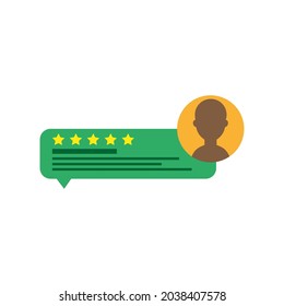 Revisar el símbolo de concepto de ilustración de icono vector de estrella. Evaluación de la evaluación de la clasificación de la calidad de los clientes de los comentarios estrella. Revisión en línea del texto del cliente de opinión de satisfacción de estrellas. Icono de comunicación de la encuesta