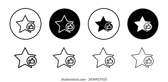 Revise la colección de iconos de vector de estrella. Icono plano de contorno de estrella.