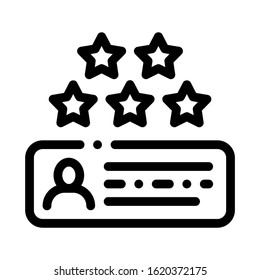 Review Stars Icon Vector. Outline Review Stars Sign. Isolated Contour Symbol Illustration