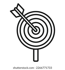 Revisar el vector de contorno del icono de destino. Estrella del cliente. Calidad de usuario