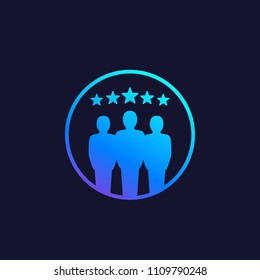 review, team evaluation vector icon