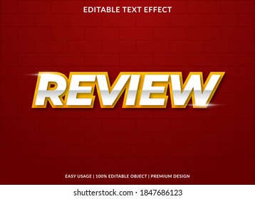 Review Text Effect Template Design With Bold Font Style And 3d Concept Use For Brand And Business Logo