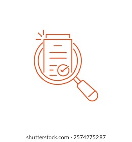 review thin line icon like assesment or audit. stroke trend modern paperwork logotype graphic linear design isolated on white. concept of analyze project