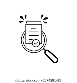  review thin line icon like assesment or audit. stroke trend modern paperwork logotype graphic linear design isolated on white. concept of analyze project
