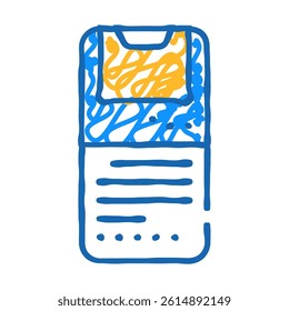 review throw mobile phone doodle icon sketch vector. review throw mobile phone sign. isolated symbol illustration