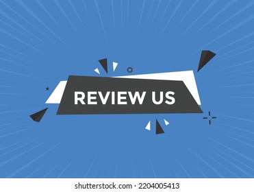 Review Us Button. Review Us User Rating Social Banner Promotion. Review Us Text Social Media Template
