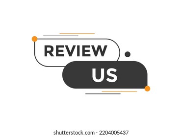 Review Us Button. Review Us User Rating Social Banner Promotion. Review Us Text Social Media Template
