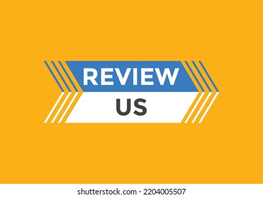 Review Us Button. Review Us User Rating Social Banner Promotion. Review Us Text Social Media Template
