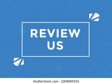 Review Us Button. Review Us User Rating Social Banner Promotion. Review Us Text Social Media Template
