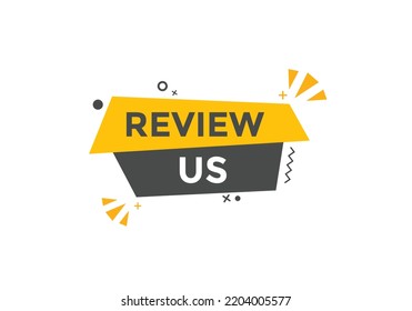 Review Us Button. Review Us User Rating Social Banner Promotion. Review Us Text Social Media Template
