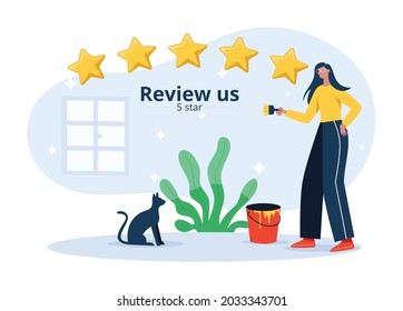 Review Us Concept Illustration Vector 