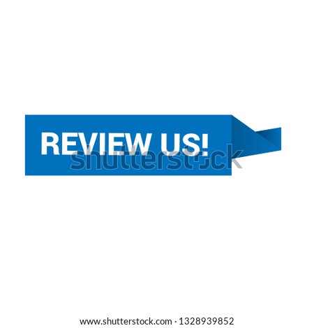 Review us sign,label. Review us speech bubble. Review us tag sign,banner