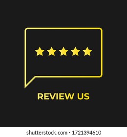 Review us. User rating concept. Review and rate us stars. Business concept. Vector illustration.