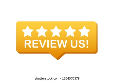 Review us User rating concept. Review and rate us stars. Review customer Business concept. Vector illustration.