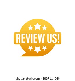 Review us User rating concept. Review and rate us stars. Business concept. Vector illustration