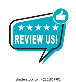 Review us! User rating concept. Review and give us a star. Business concept. Leave a review and rating.