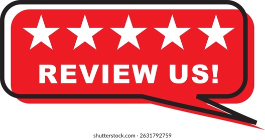 Review us! User rating concept. Review and give us a star. Business concept. Leave a review and rating.
