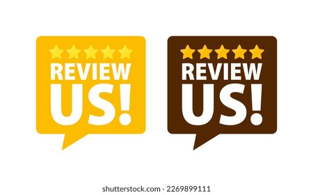 Review us. User rating label. Review and rate us stars