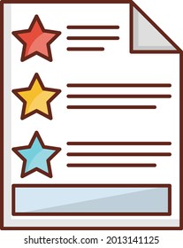 review vector flat color icon