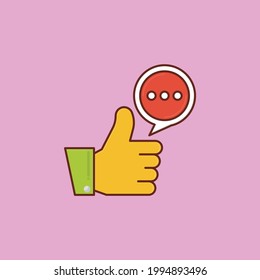 review vector flat colour icon