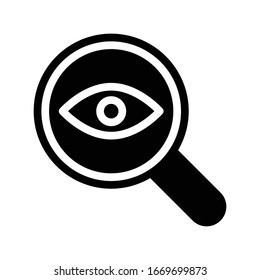 revisar icono plano de glifo vectorial 
