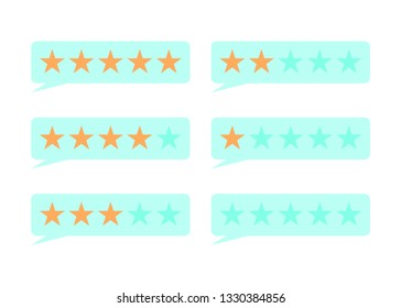 Review vector icon, 5 stars symbol set. Simple, flat design for web or mobile app