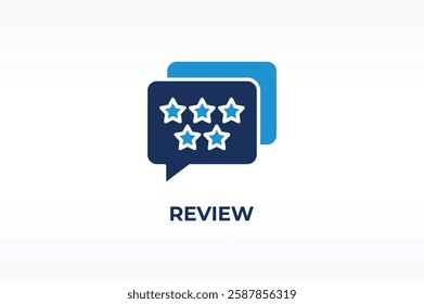 REVIEW vector, icon or logo sign isolated symbol illustration