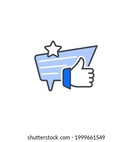 Review. Vector icon in outline style