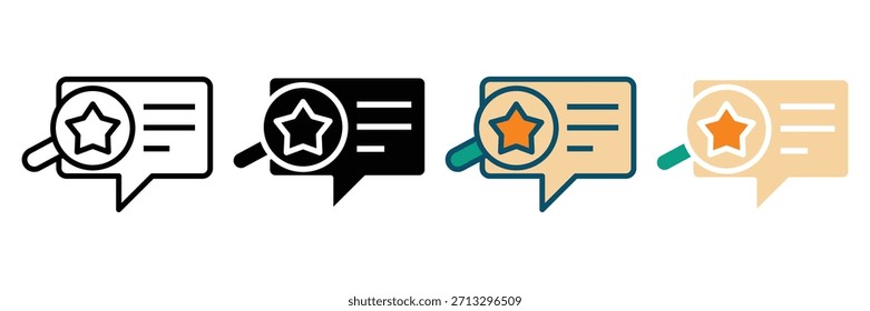 Icono de Web de revisión colección de estilo múltiple