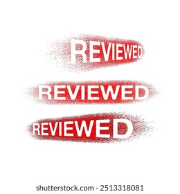 reviewed stamp or sign set design vector