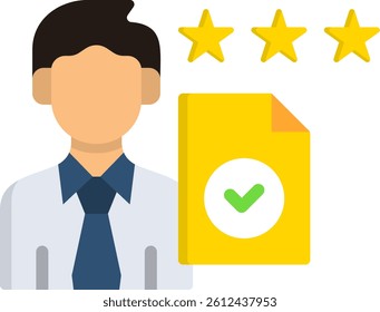 Reviewer Icon Flat Vector Illustration