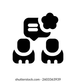 reviewers glyph icon. Strong and solid vector icon for websites, mobile interfaces, presentations, and visual branding. High quality and easy to edit.