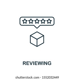 Reviewing icon outline style. Thin line creative Reviewing icon for logo, graphic design and more.