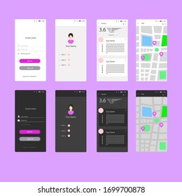 Reviews App Mobile UI White Or Black Vector Design