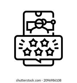 reviews babysitter line icon vector. reviews babysitter sign. isolated contour symbol black illustration