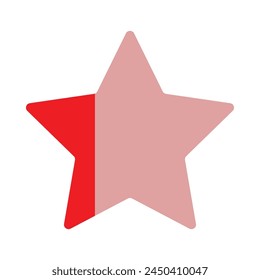 Bewertungen von Bad Negative Red Rated Quarter Star UI UX Icon Rückmeldung Isolated White Background. Bad Good Ratting Reklamation von Kunde Concept Vektorillustration mit Flat Style Design