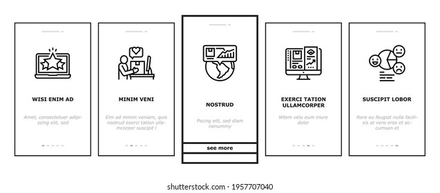 Reviews Of Customer Onboarding Mobile App Page Screen Vector. Like Comment And Rating, Positive Feedback And Reviews Researching, Question And Answer Illustrations