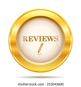 Reviews icon. Internet button on white background. EPS10 vector. 