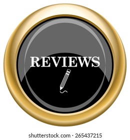 Reviews icon. Internet button on white  background. EPS10 Vector. 