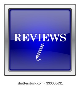 Reviews icon. Internet button on white background. EPS10 vector.